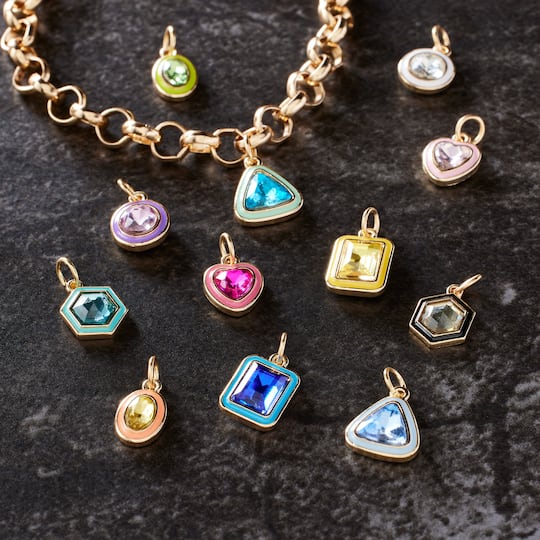 12 Pack: Enamel Gems Charm Set by Bead Landing™